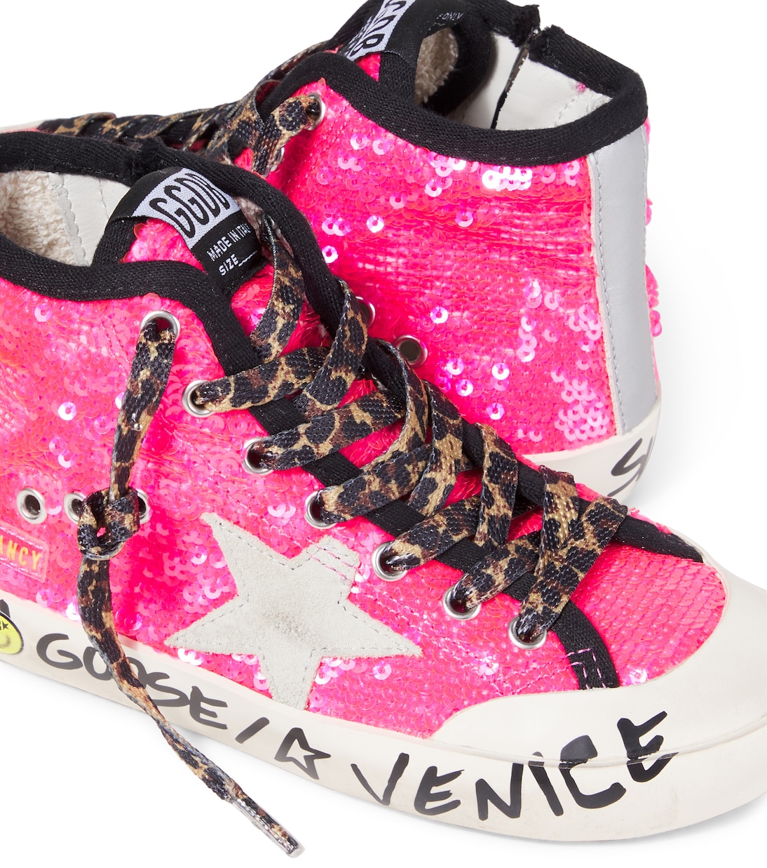 Sequined leather sneakers  | Golden Goose Kids