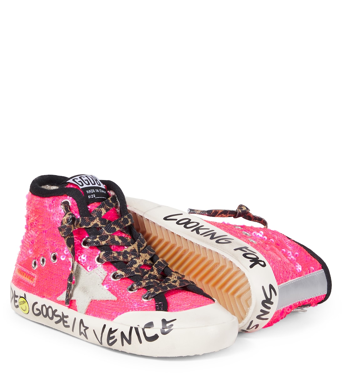 Sequined leather sneakers  | Golden Goose Kids