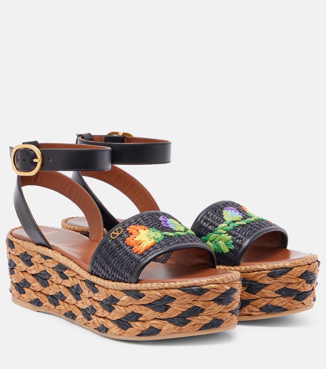Bribri raffia and leather espadrilles | Valentino Garavani
