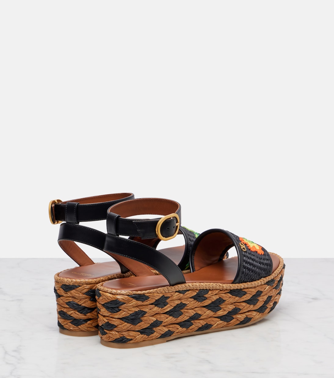 Bribri raffia and leather espadrilles | Valentino Garavani
