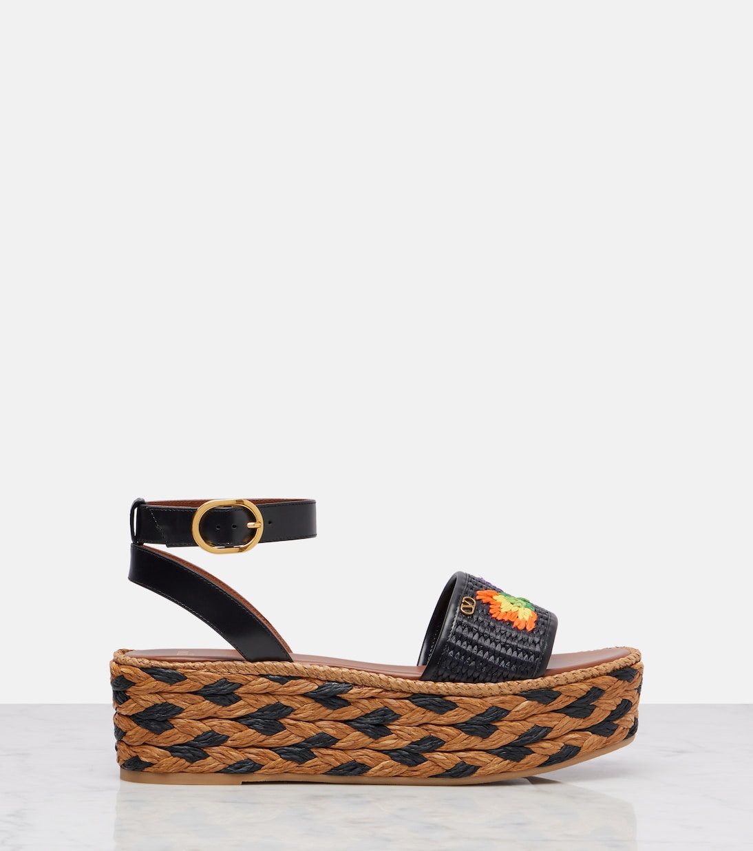 Bribri raffia and leather espadrilles | Valentino Garavani