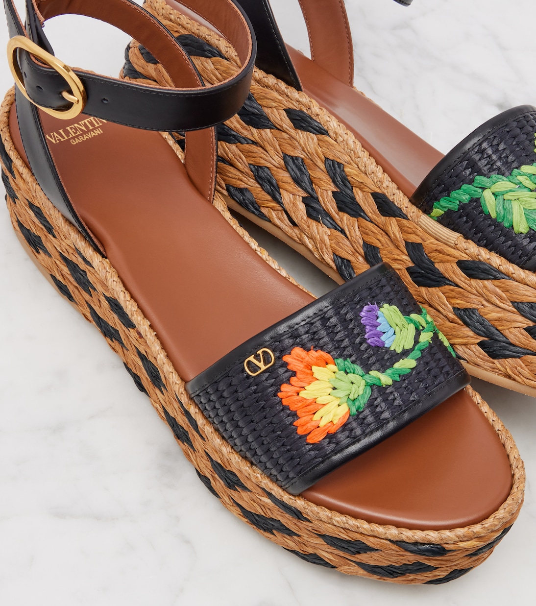Bribri raffia and leather espadrilles | Valentino Garavani