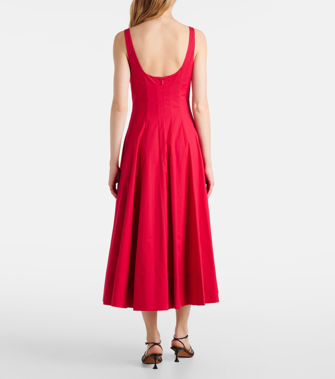 Abito midi Wells in popeline di cotone | Staud
