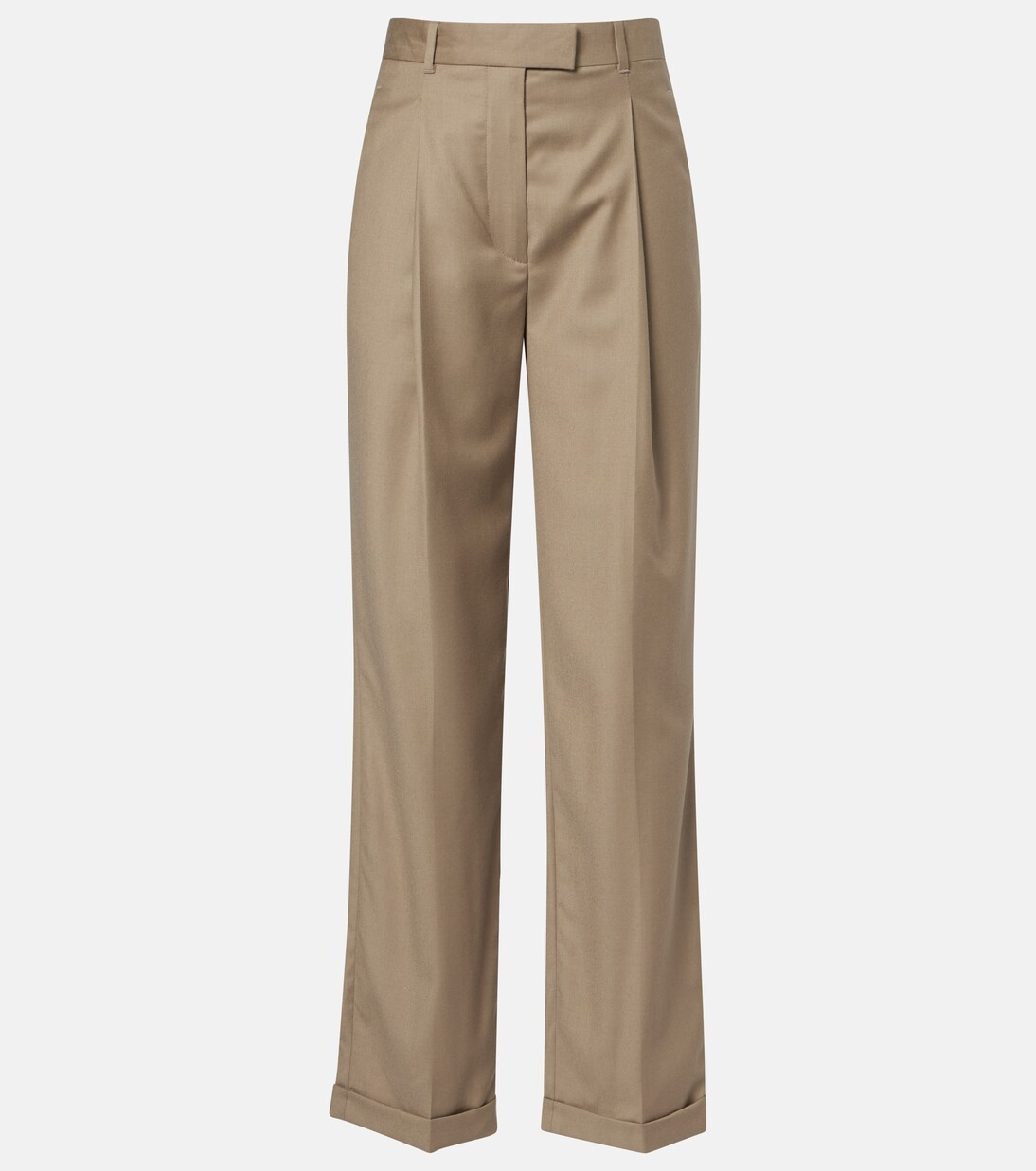 Pantalones Sorina de lana virgen de tiro alto | The Row