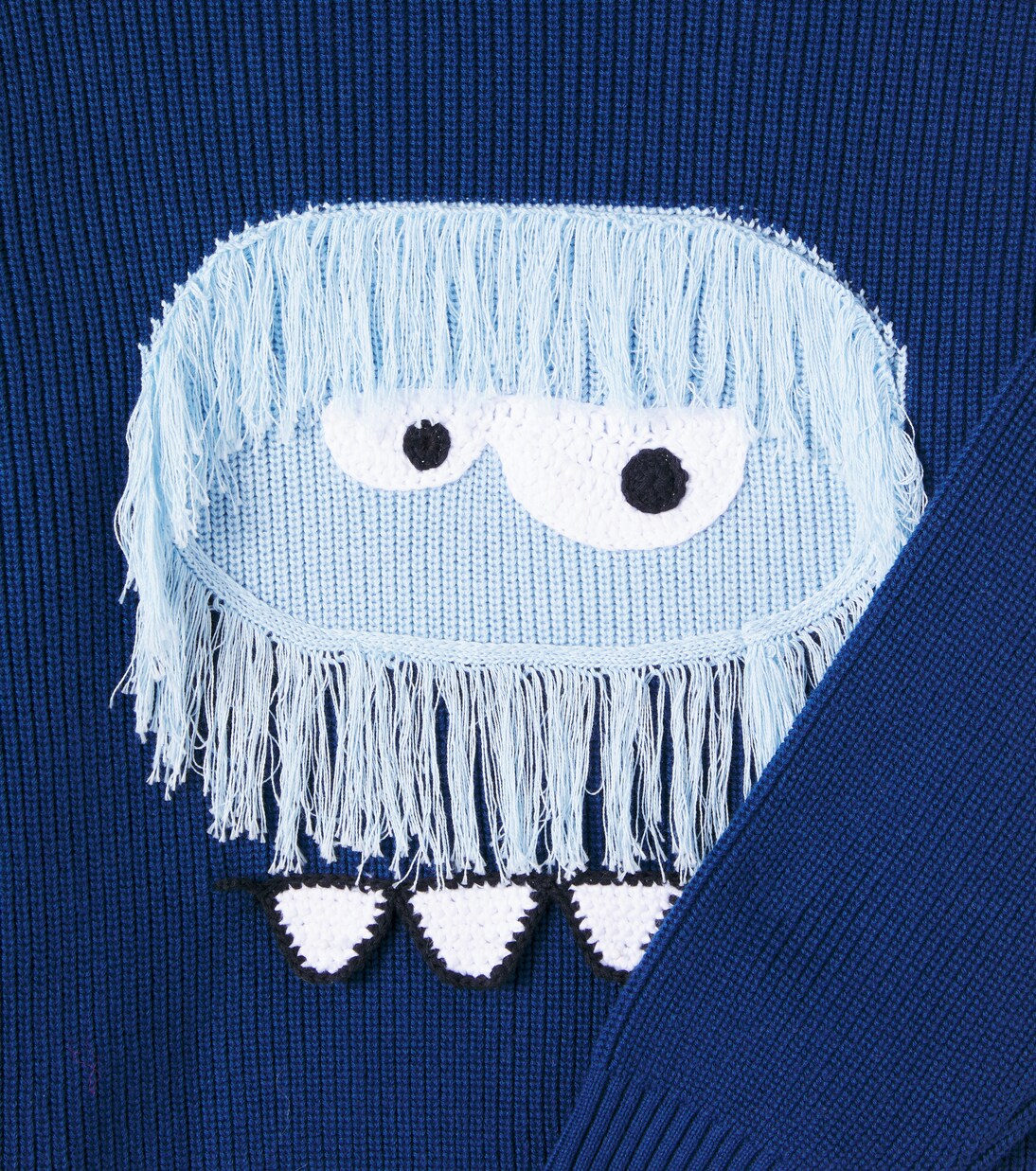 Fringed ribbed-knit cotton sweater | Stella McCartney Kids