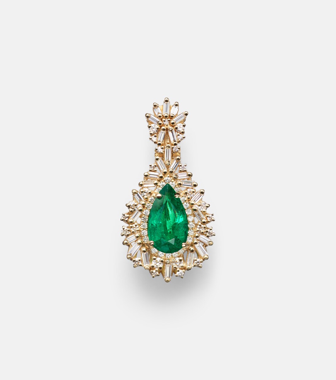 18kt gold pendant with emerald and diamonds | Suzanne Kalan