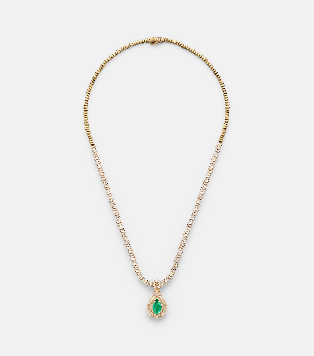 18kt gold pendant with emerald and diamonds | Suzanne Kalan