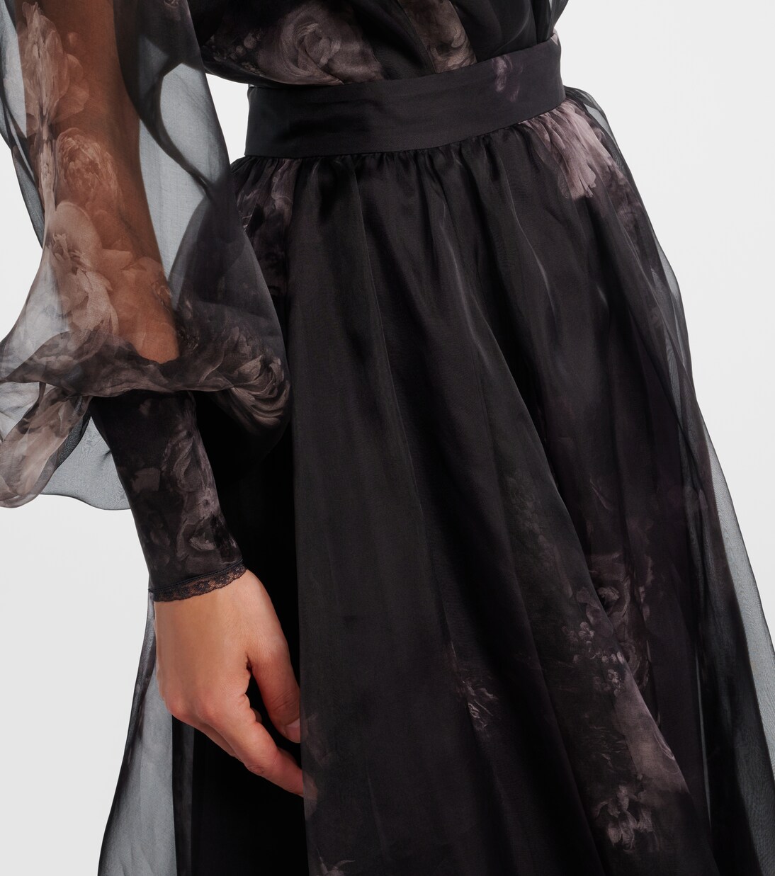 Hypnotic floral silk organza maxi skirt | Zimmermann