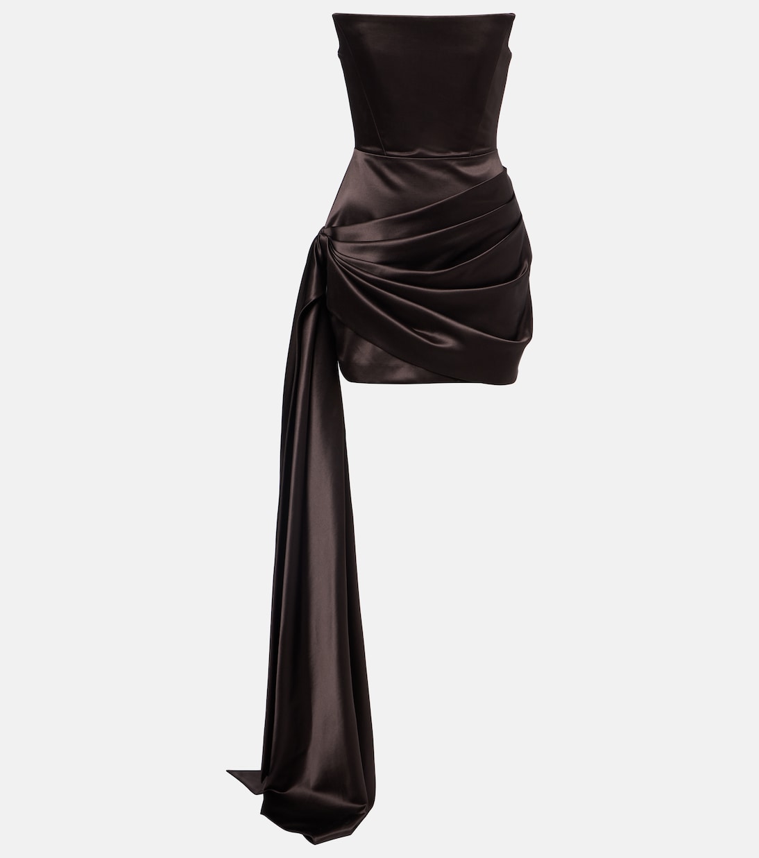 Draped satin bustier dress | Alex Perry
