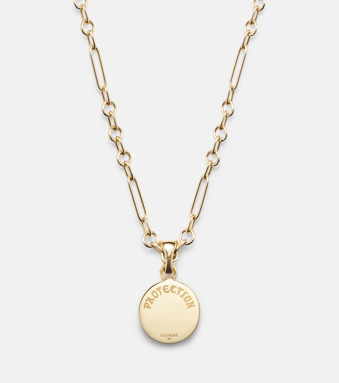 18kt gold necklace with emerald and diamonds | FoundRae