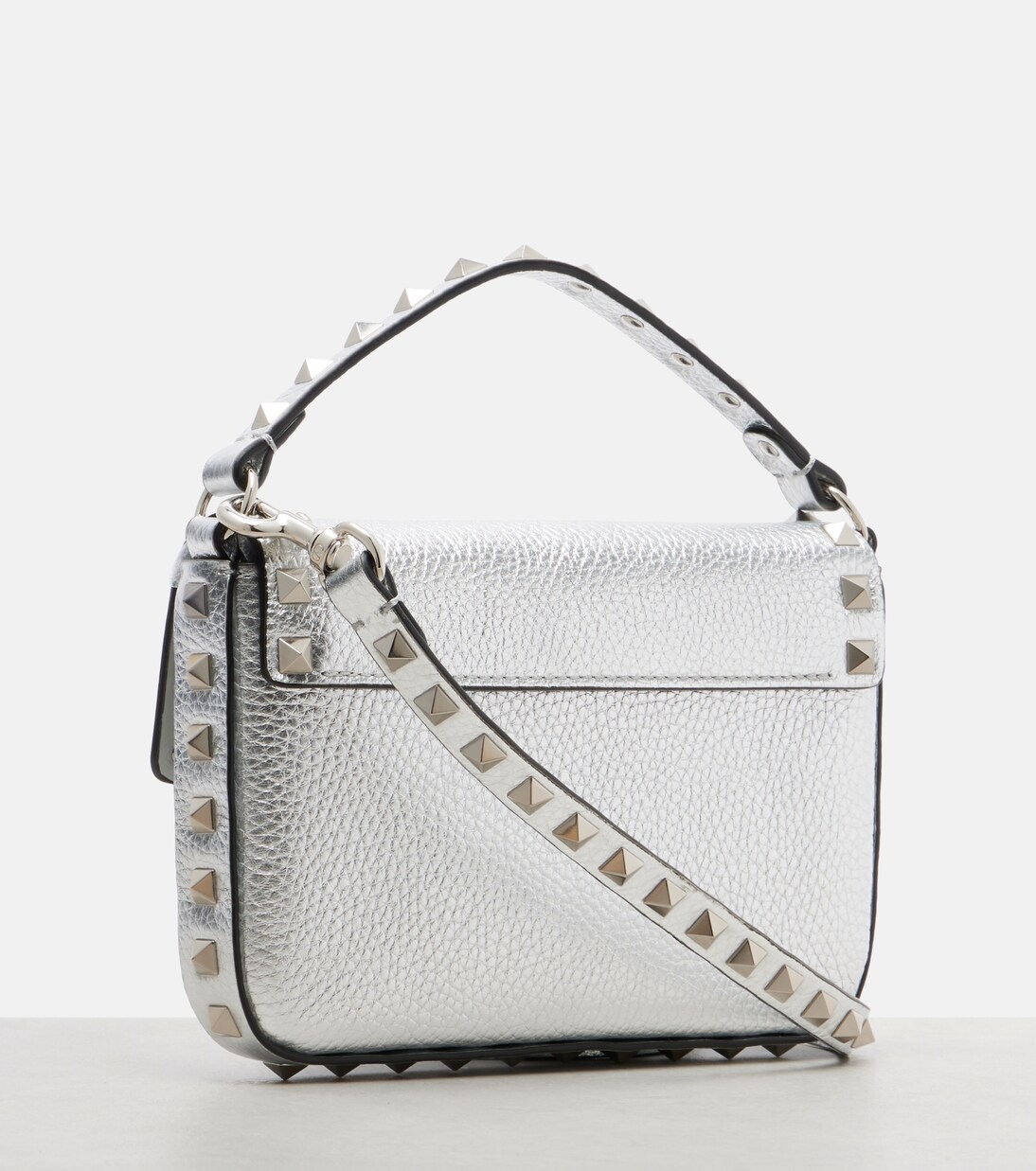Borsa Rockstud Small in pelle metallizzata | Valentino Garavani