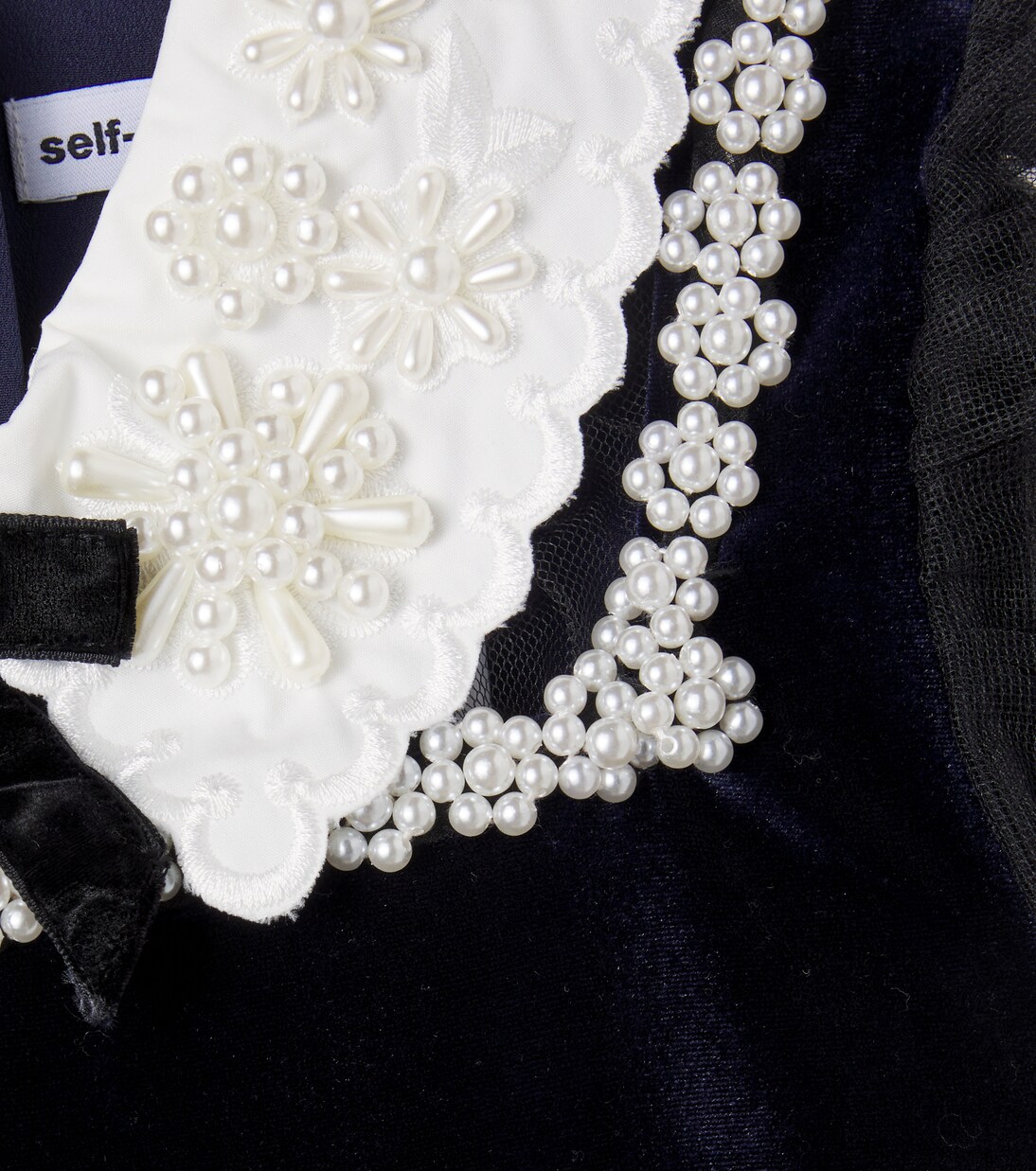 Verziertes Kleid aus Samt mit Tüll | Self-Portrait Kids