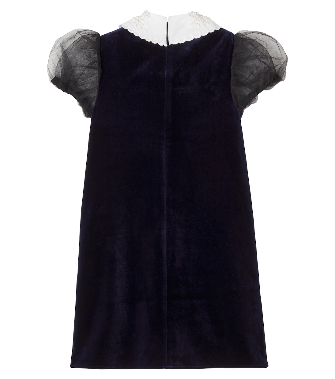 Embellished tulle-trimmed velvet dress | Self-Portrait Kids