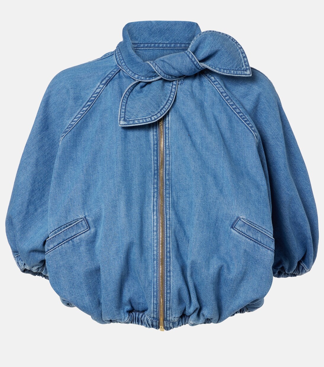 Tie-neck denim jacket | Patou
