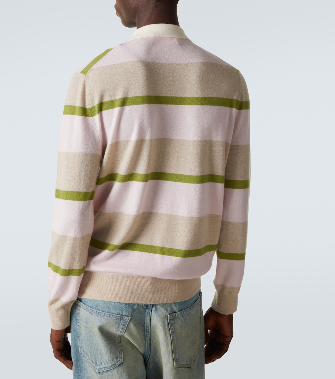 Striped cashmere polo sweater | Arch4