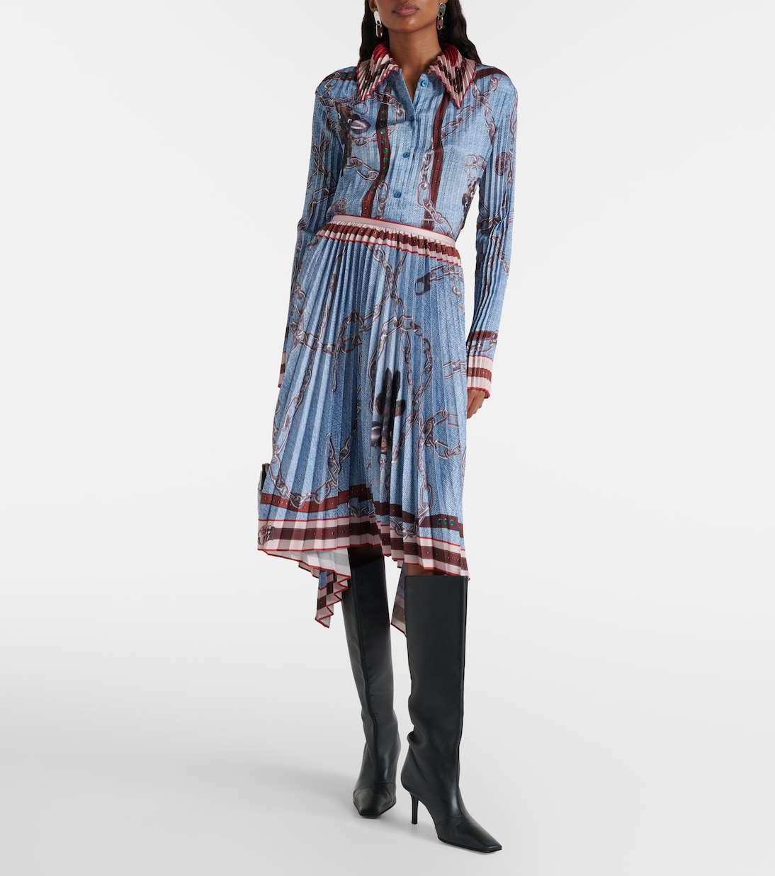 Pleated printed midi skirt | Acne Studios