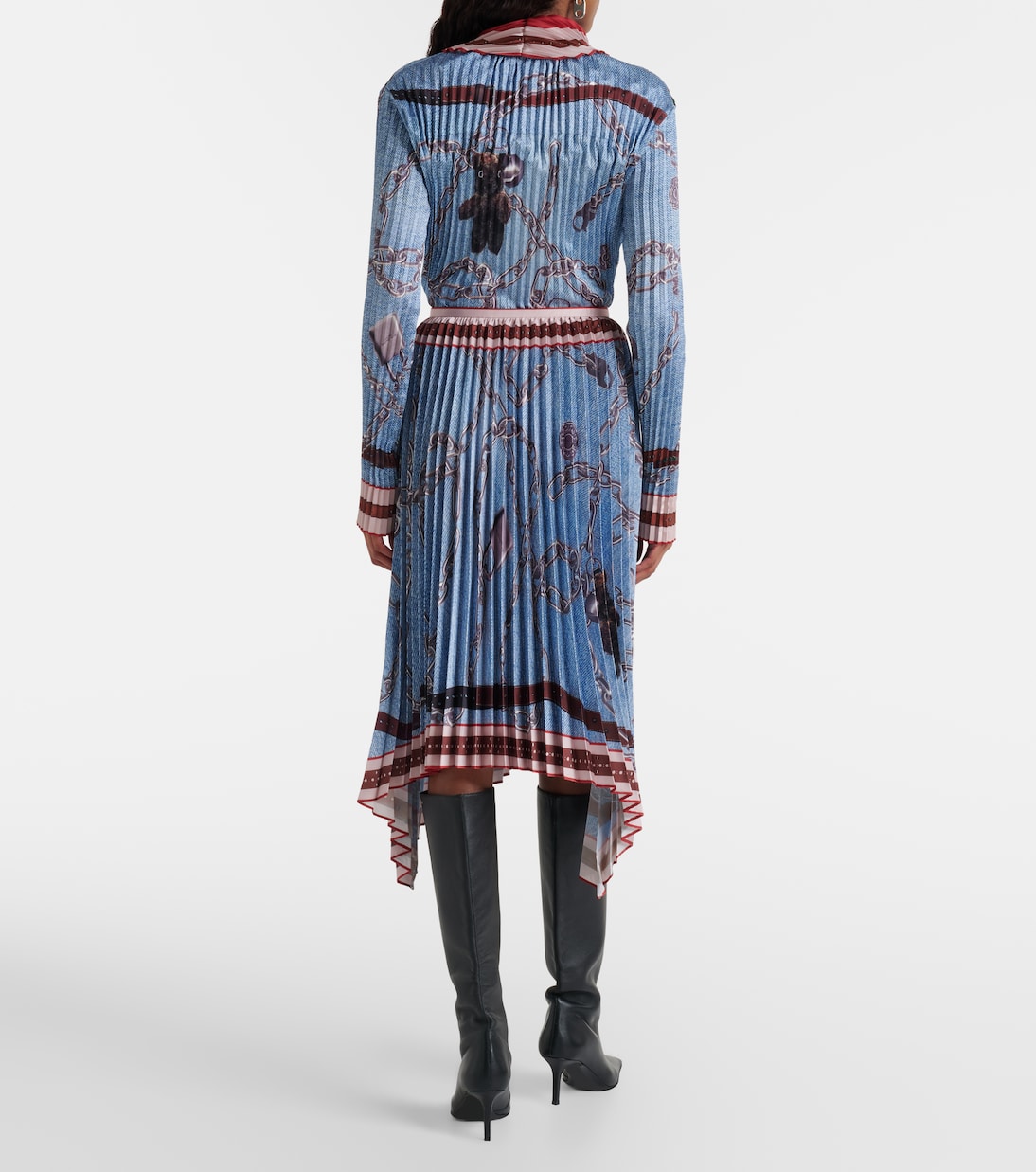 Pleated printed midi skirt | Acne Studios