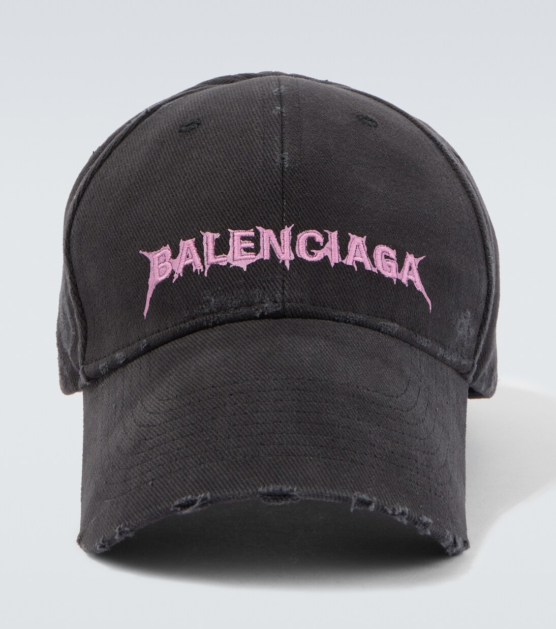Logo distressed cotton baseball cap | Balenciaga