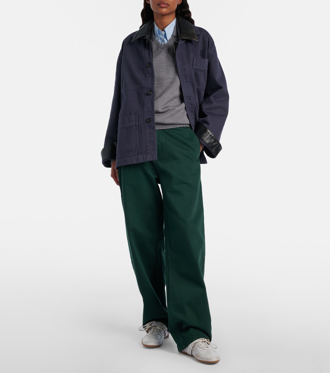 Logo virgin wool polo sweater | Miu Miu