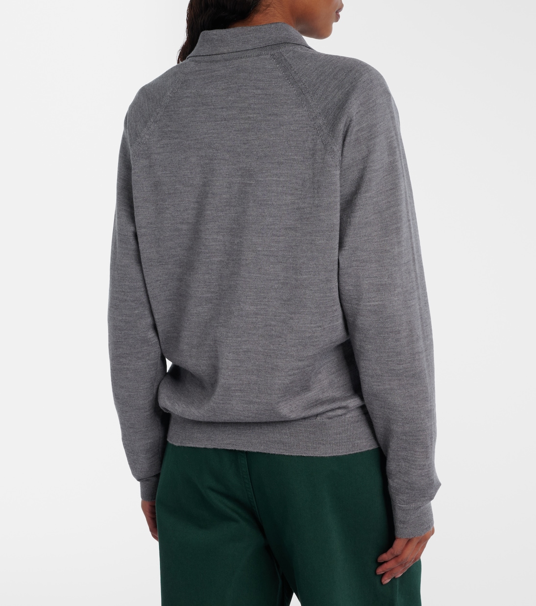Logo virgin wool polo sweater | Miu Miu