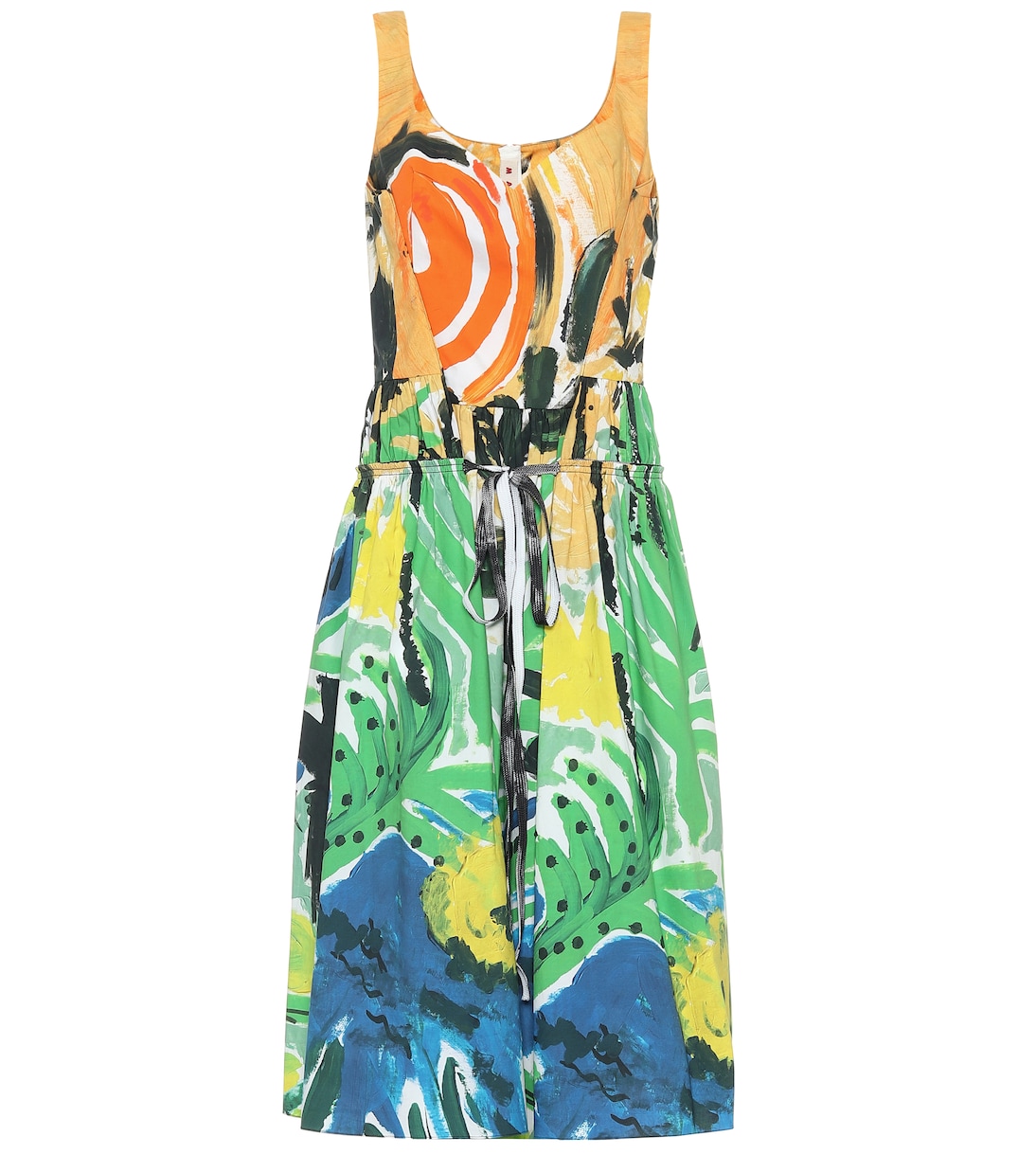 Abito midi a stampa in cotone | Marni