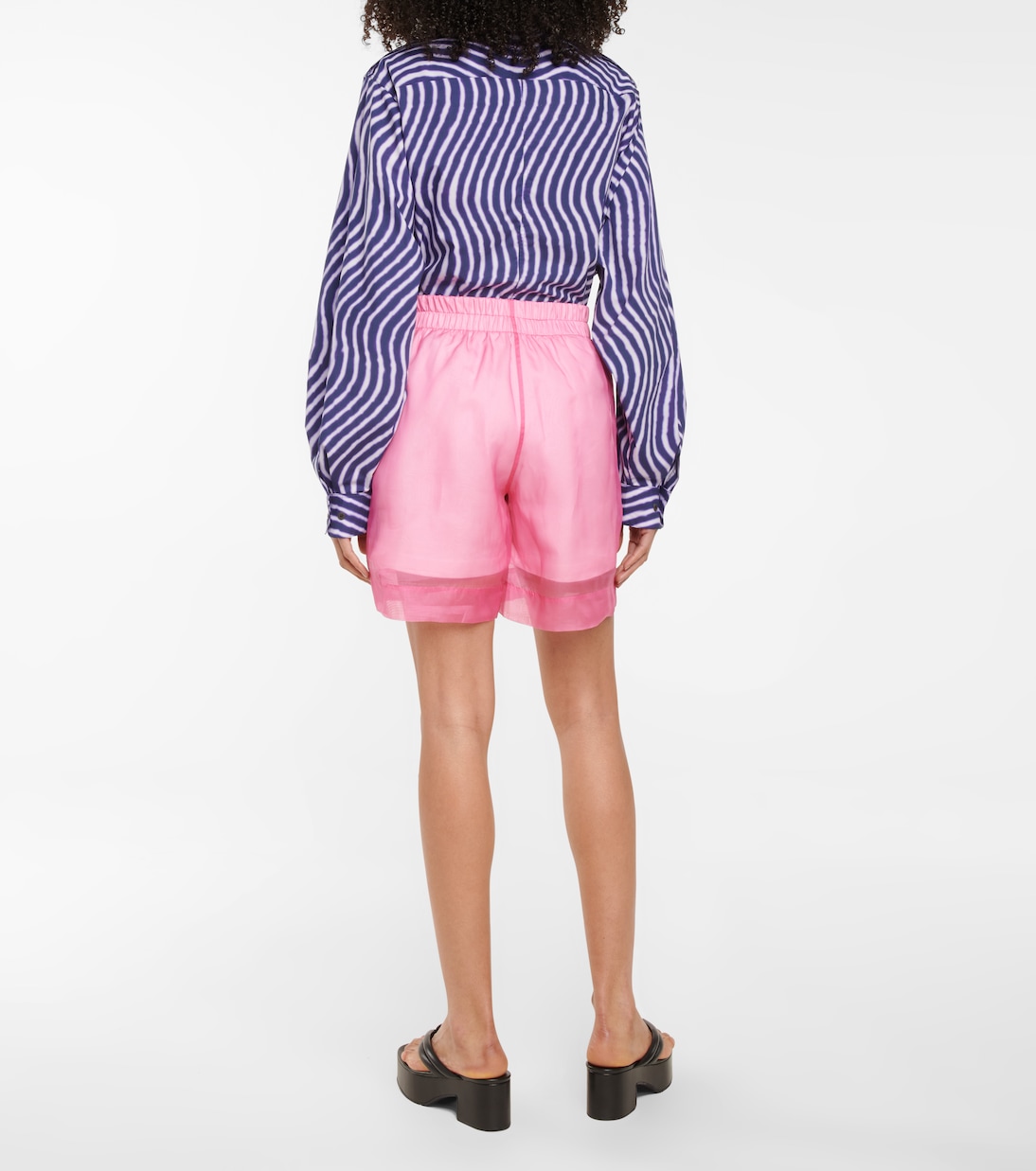 Shorts in organza di seta e cotone | Dries Van Noten