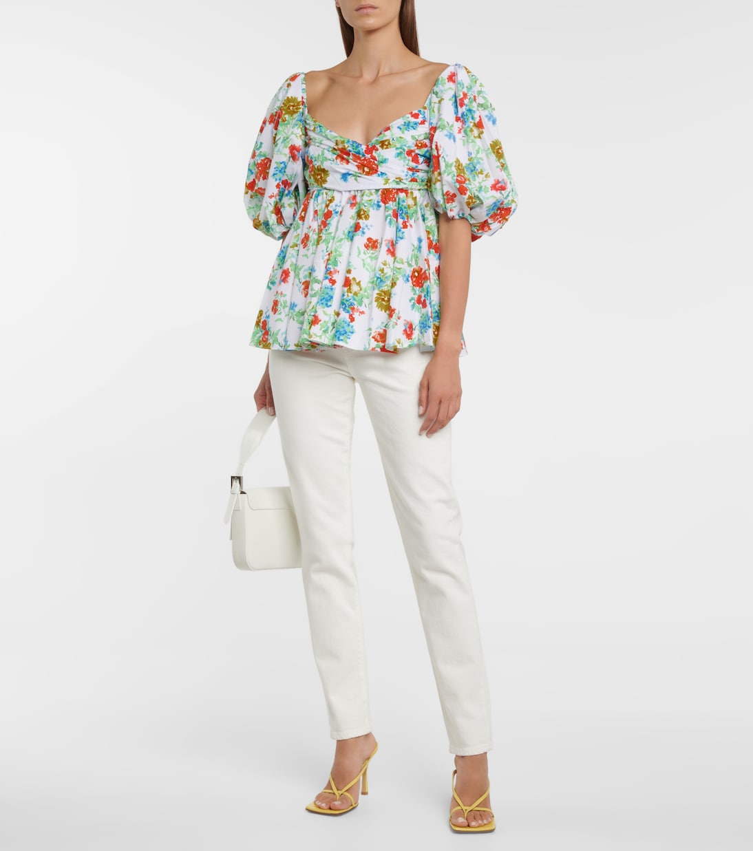 Brie floral cotton-blend top | Caroline Constas