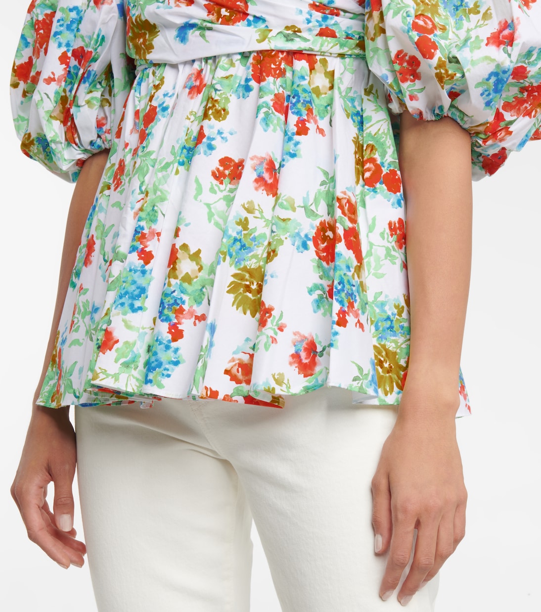Brie floral cotton-blend top | Caroline Constas