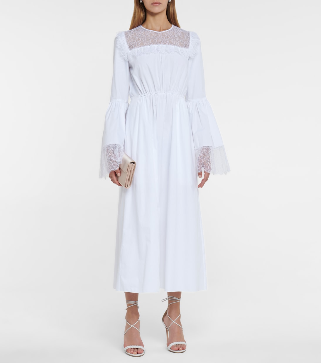 Abito midi in cotone con pizzo | Giambattista Valli