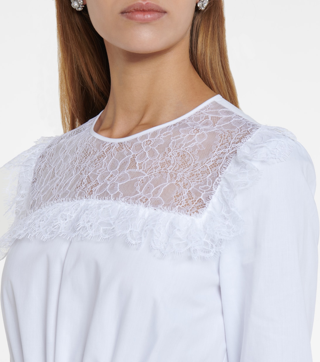 Abito midi in cotone con pizzo | Giambattista Valli