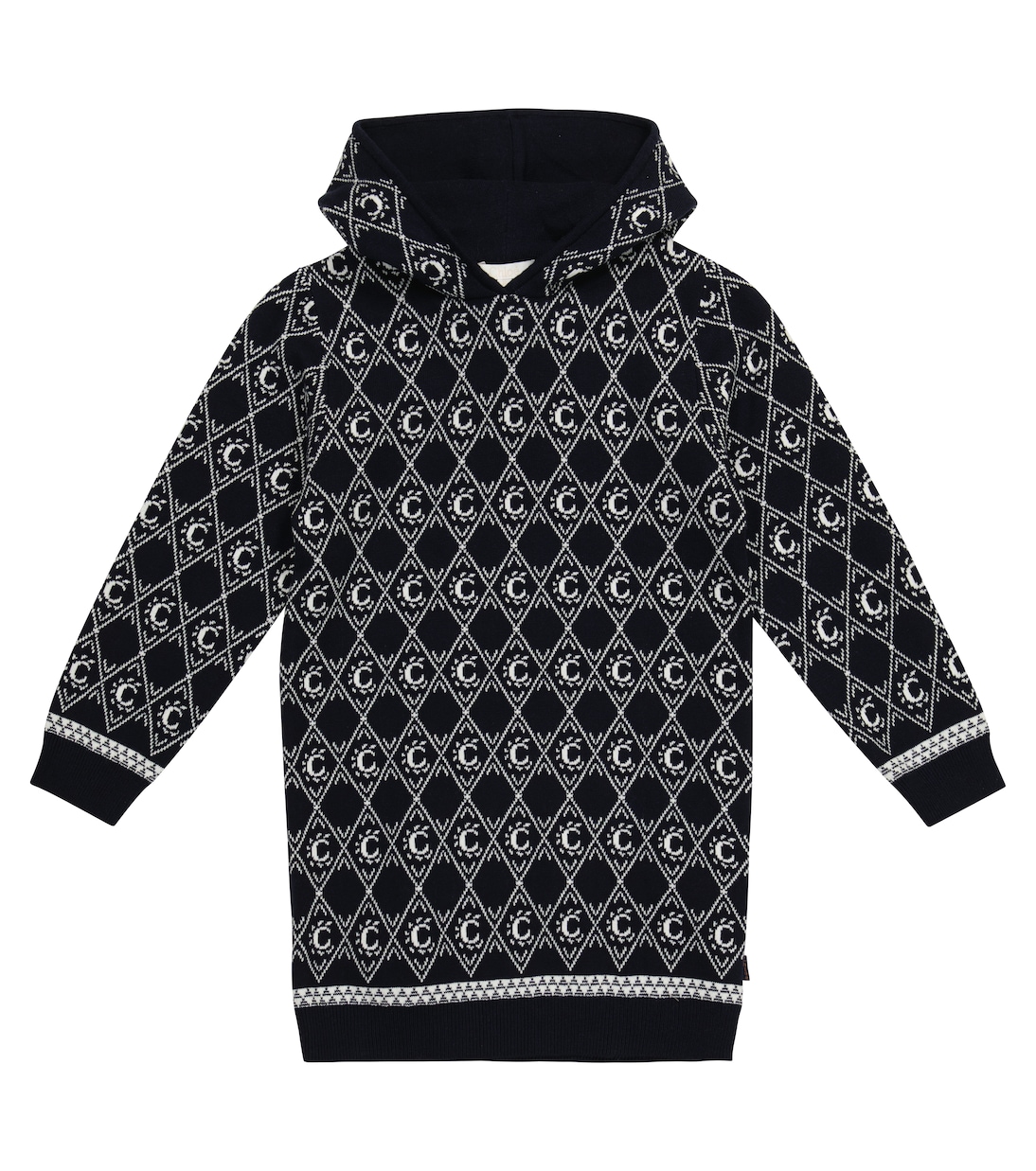 Intarsia-knit cotton and wool dress | Chloé Kids
