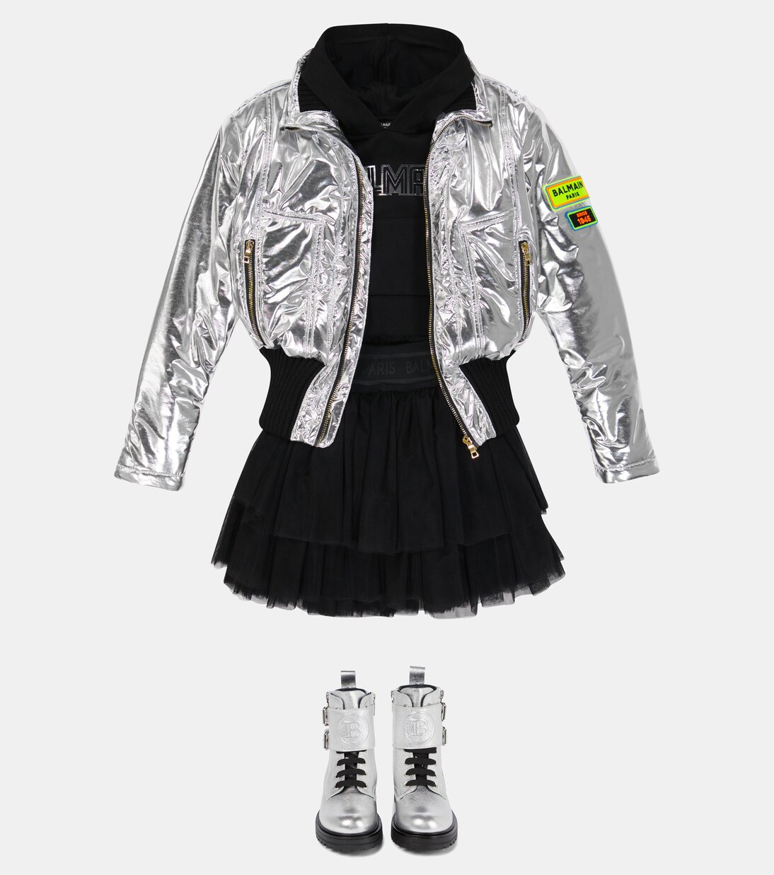 Sudadera con capucha de algodón con logo | Balmain Kids