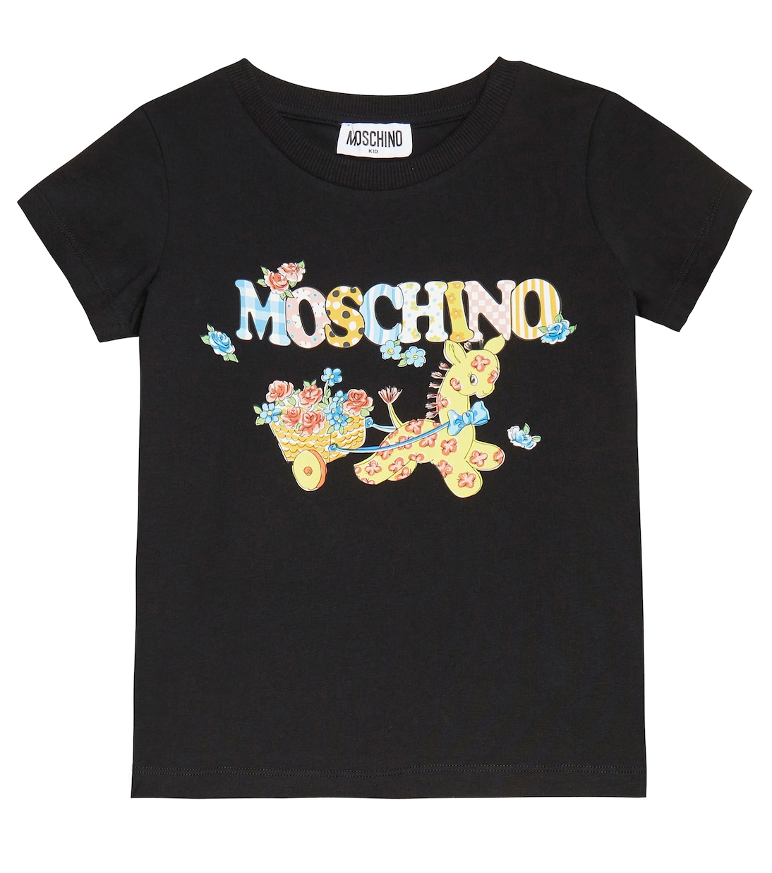 T-shirt in misto cotone con logo | Moschino Kids