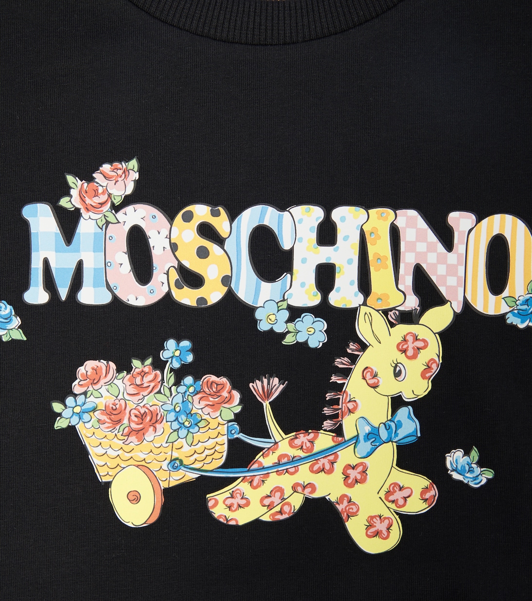 T-shirt in misto cotone con logo | Moschino Kids