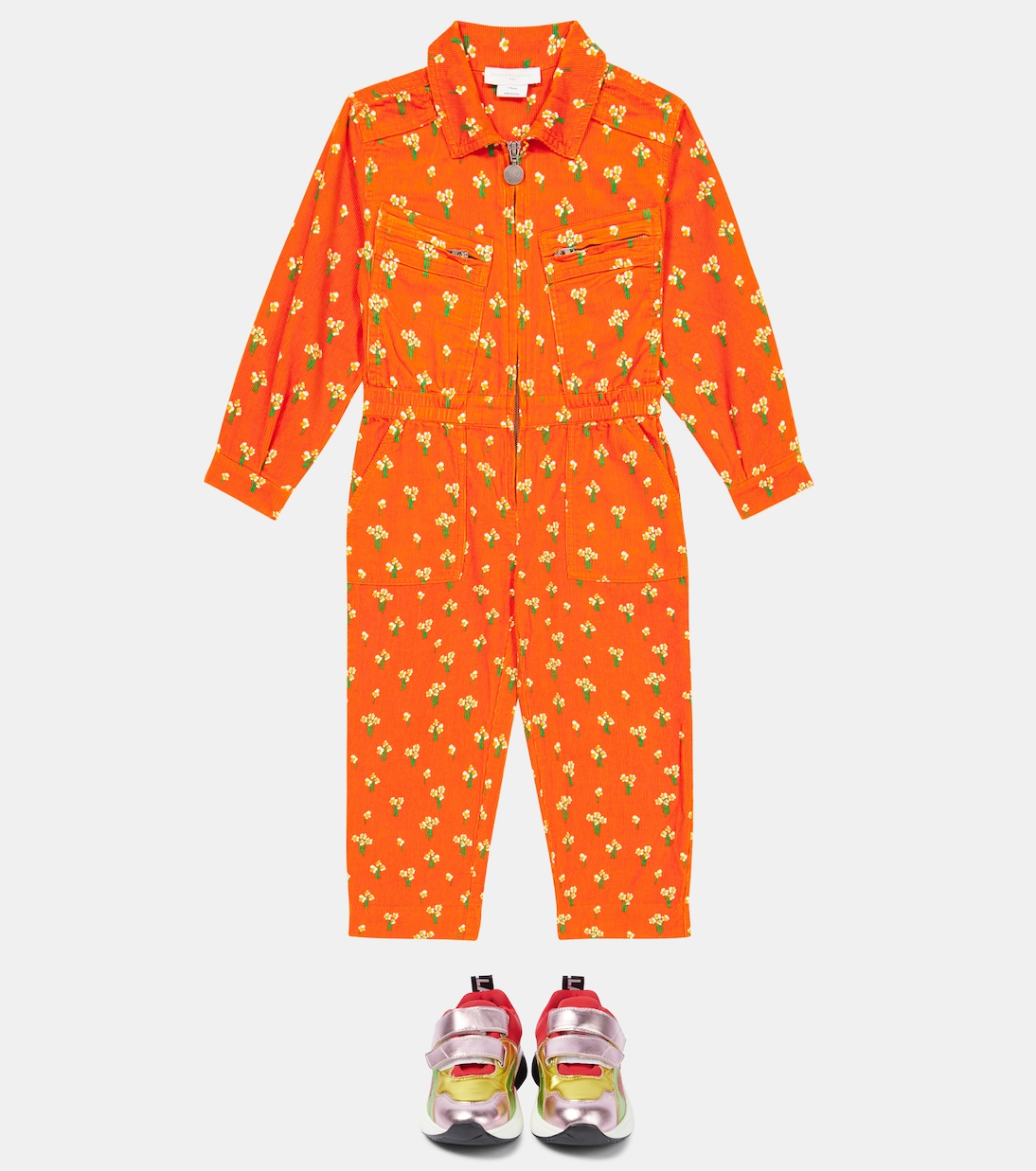Mono en pana de algodón floral | Stella McCartney Kids