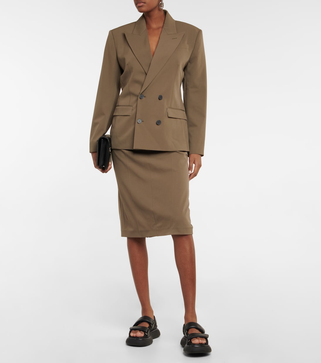 Low-rise wool-blend pencil skirt | Jean Paul Gaultier