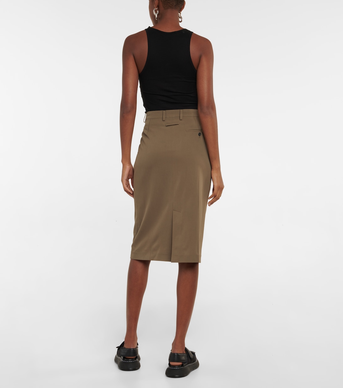 Low-rise wool-blend pencil skirt | Jean Paul Gaultier