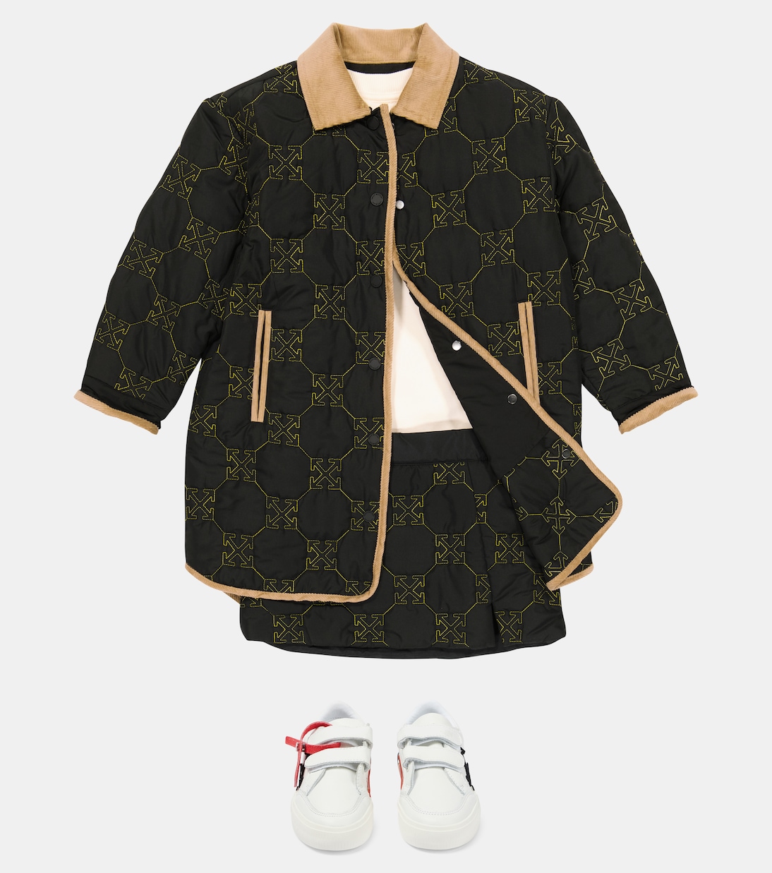 Giacca imbottita e trapuntata con logo | Off-White Kids