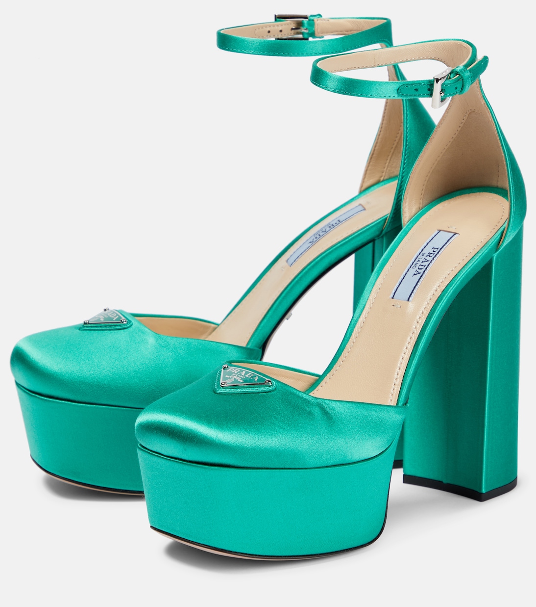 Pumps in raso con plateau | Prada