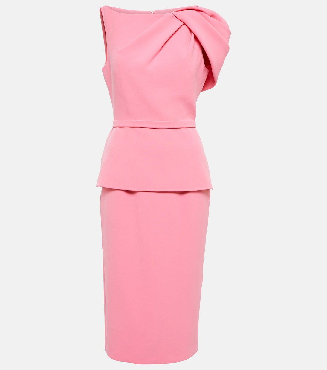 Asymmetric crêpe midi dress | Safiyaa