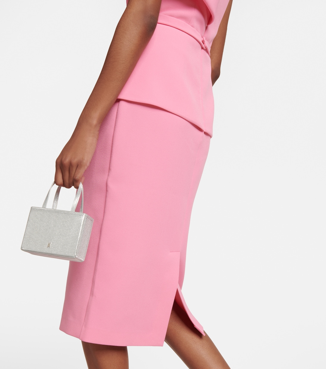 Asymmetric crêpe midi dress | Safiyaa