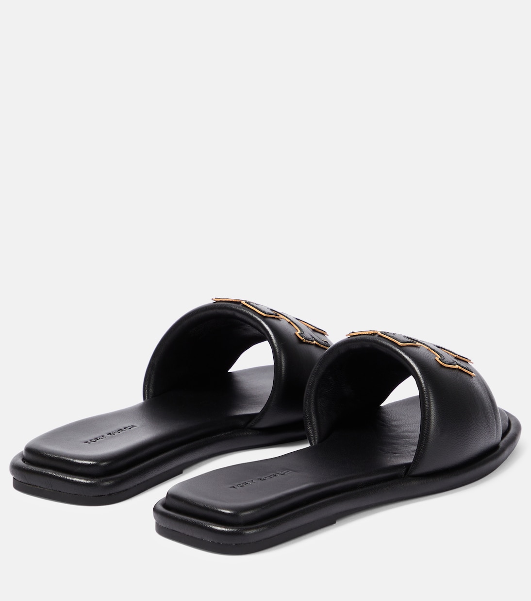 Double T leather slides | Tory Burch
