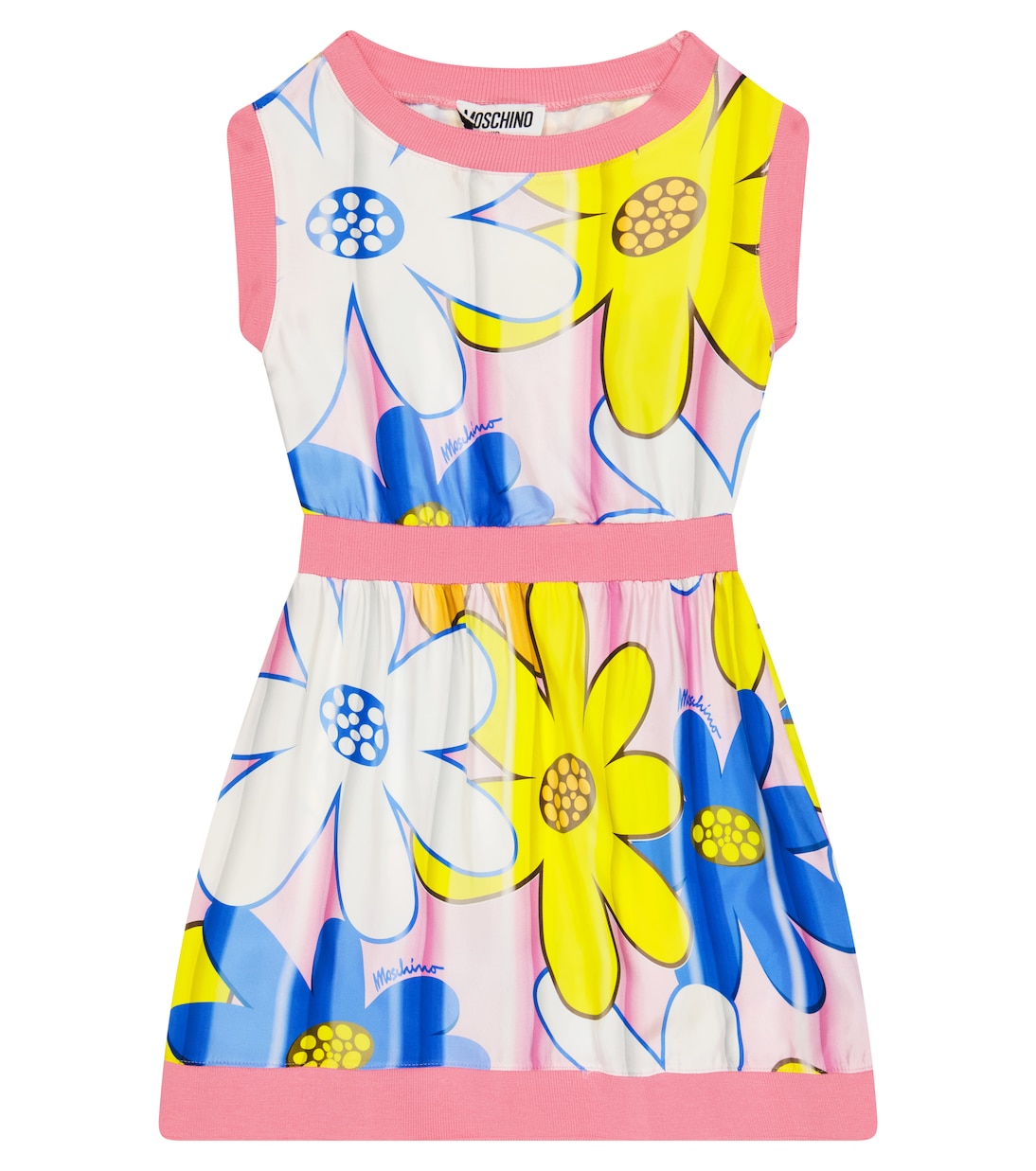 Abito in raso e cotone con stampa | Moschino Kids