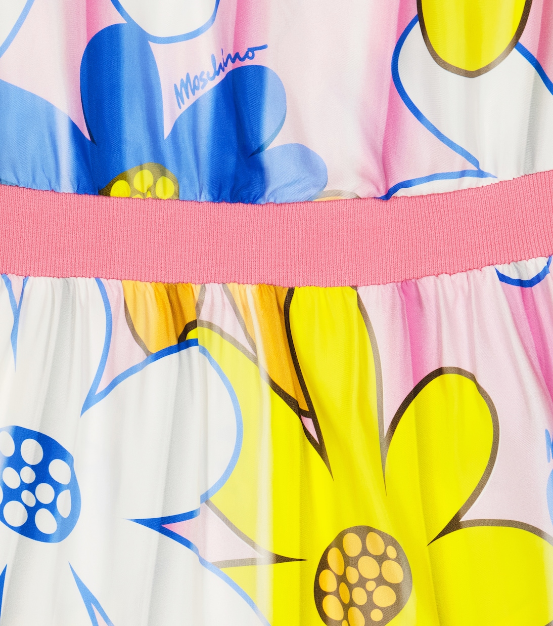 Abito in raso e cotone con stampa | Moschino Kids