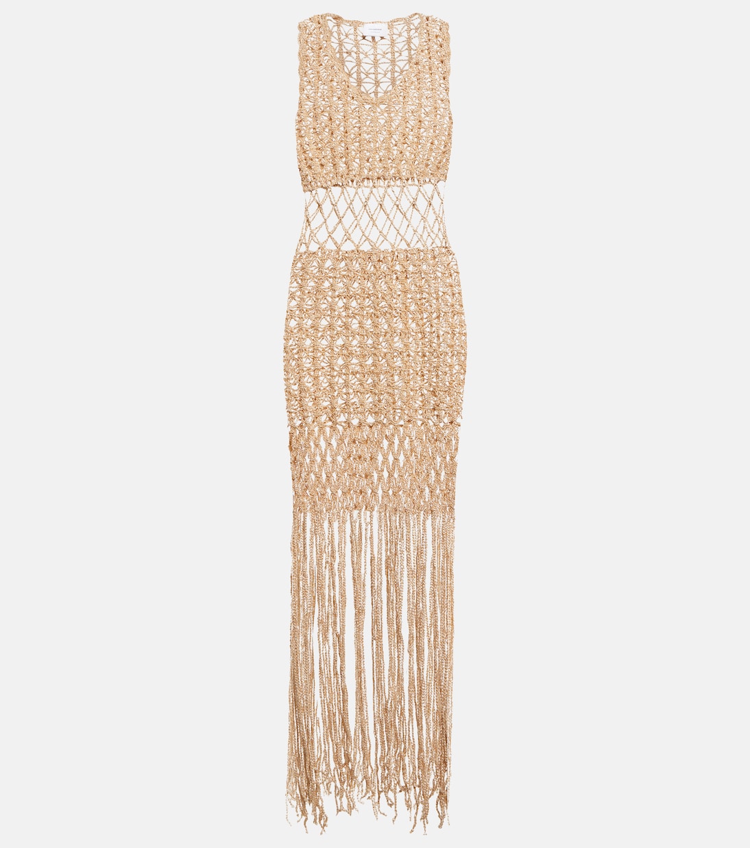 Vestido midi de croché con flecos | Anna Kosturova