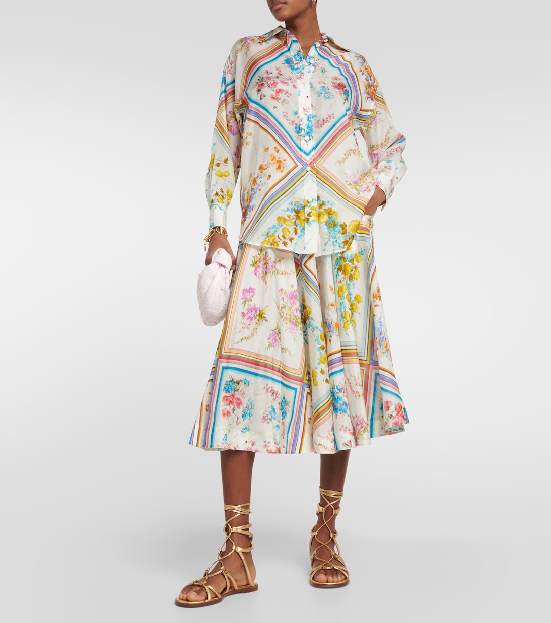 Blusa Halcyon in seta con stampa | Zimmermann