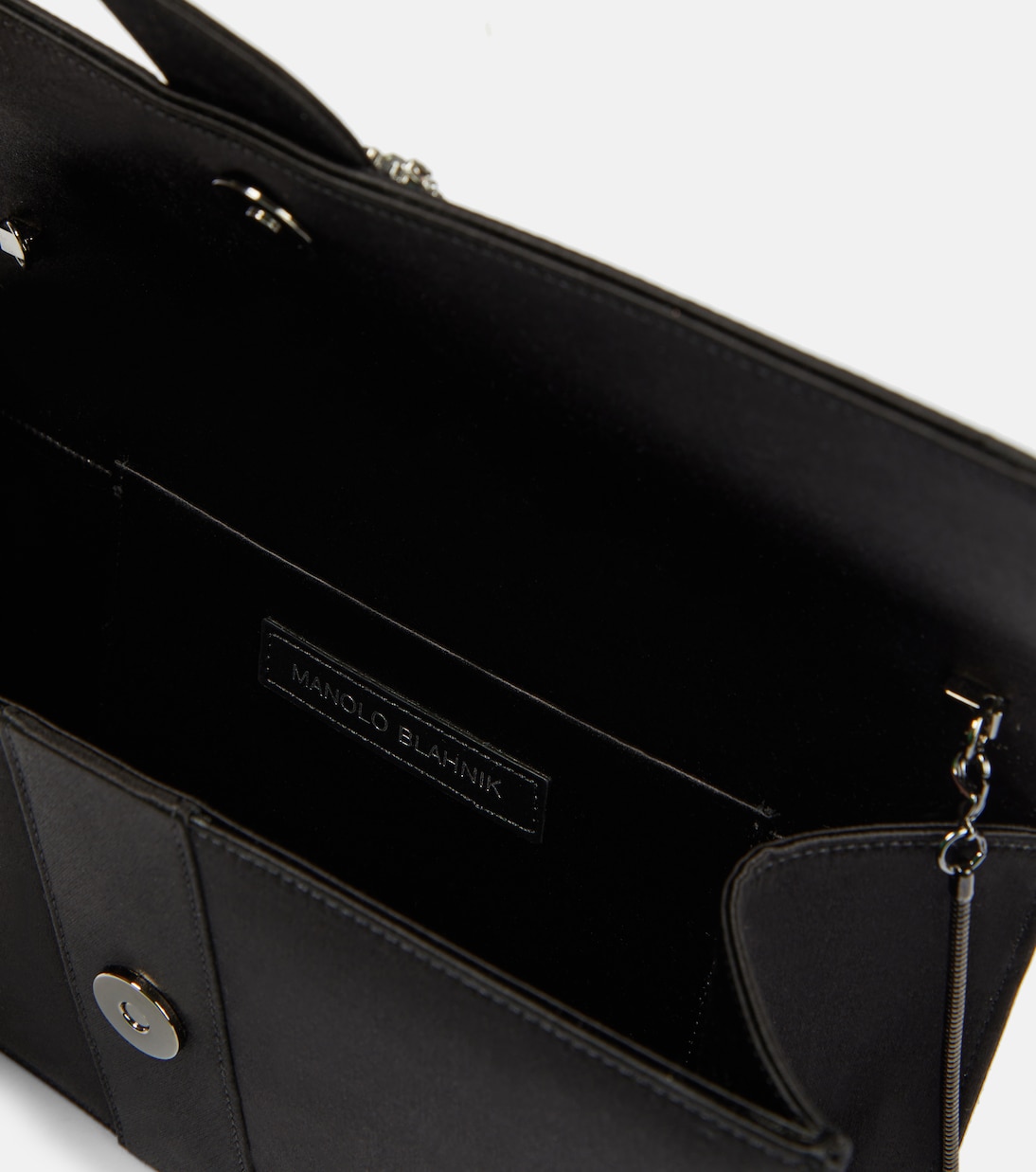 Clutch Capri in raso con cristalli | Manolo Blahnik