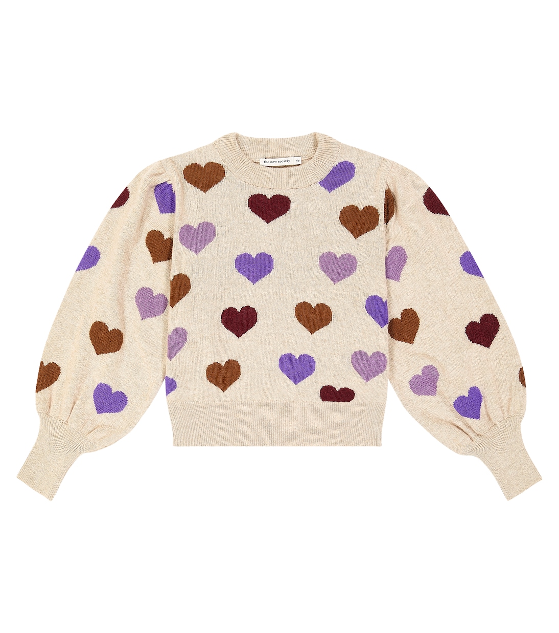 Pull Hearts intarsia en laine mélangée | The New Society