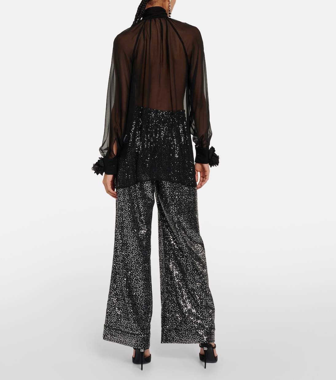 Verzierte Bluse aus Seidenchiffon | Dolce&Gabbana