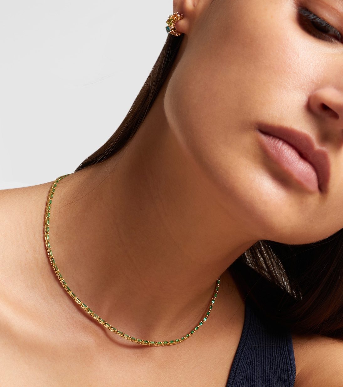 Collier Linear en or 18 ct et émeraudes | Suzanne Kalan